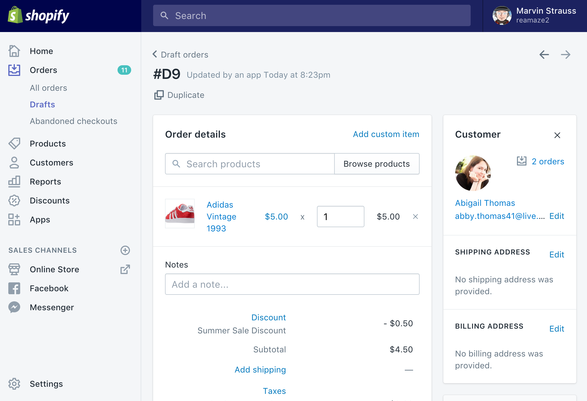 what does draft mean in shopify