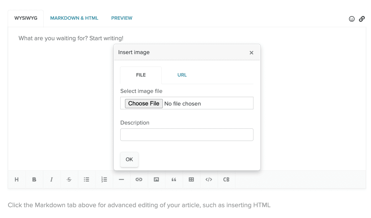 Re:amaze FAQ Now Supports Image Upload and Embedding